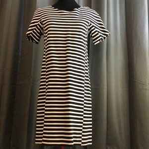 J crew black and white striped dress
